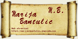 Marija Bantulić vizit kartica